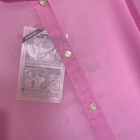 Roaman’s sheer pink button down blouse, size 2X - Picture 4 of 6